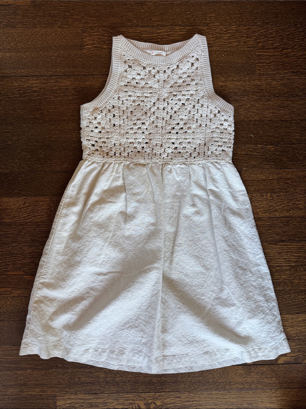 Crewcuts White Crochet-Top Casual Dress